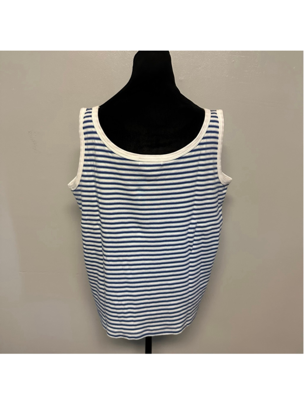 Eddie Bauer Striped Tank Top Women’s Size XL Blue White 100% Cotton - Picture 4 of 6